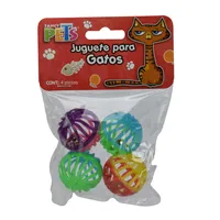 FANCY PETS - Pelotas Bicolor 4 Pzas