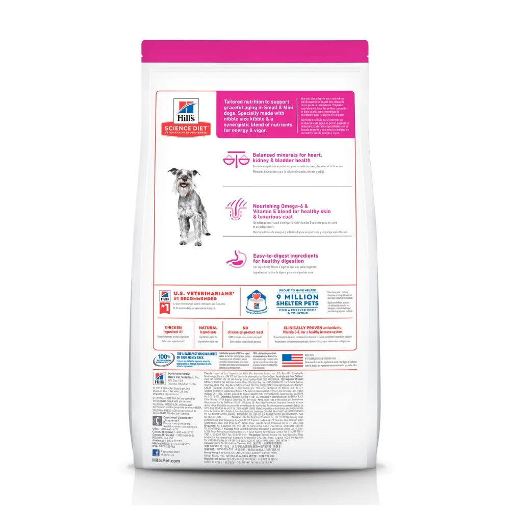 HILL'S SCIENCE DIET - Small Paws Alimento Seco Senior +7 Razas Mini y Pequeñas 2 kg