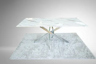 Dining Table Silver Chrome