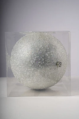 8" SILVER CONFETTI  BALL