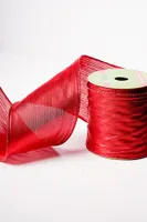 4"x 25 FT  RED LAME RIBBON