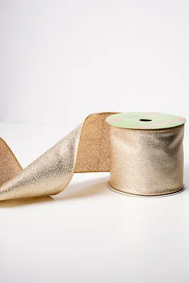 4"x 25 FT  GOLD BURLAP RIBBON