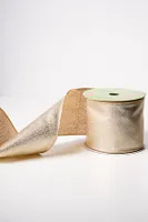 4"x 25 FT  GOLD BURLAP RIBBON