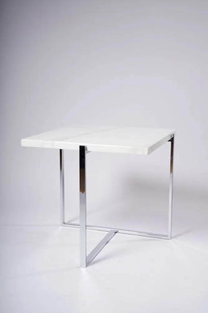 25" END TABLE WHITE MARBLE