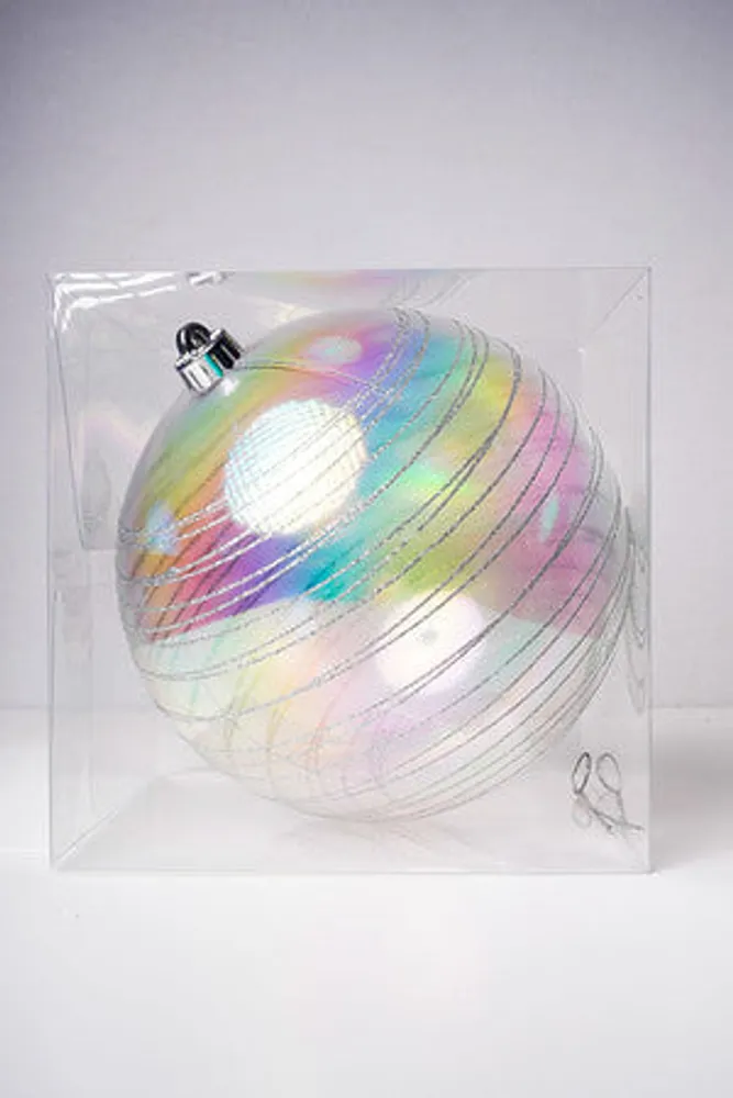 8" IRID BALL W/SILVER STRIPE