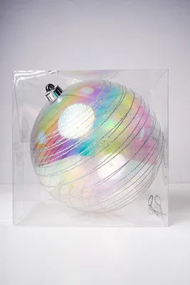 8" IRID BALL W/SILVER STRIPE