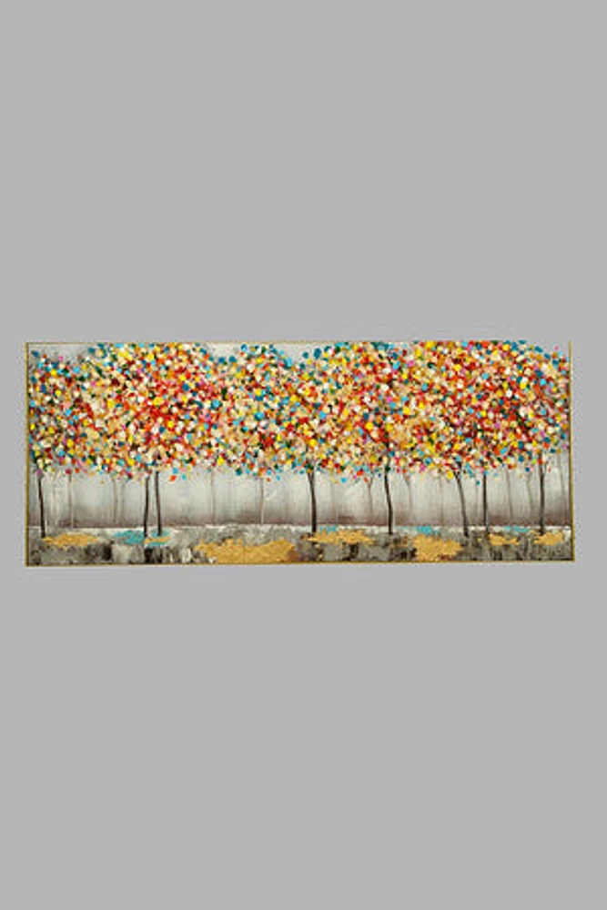 35" X 85" TREES+GOLD FOIL/GOLD FRAME