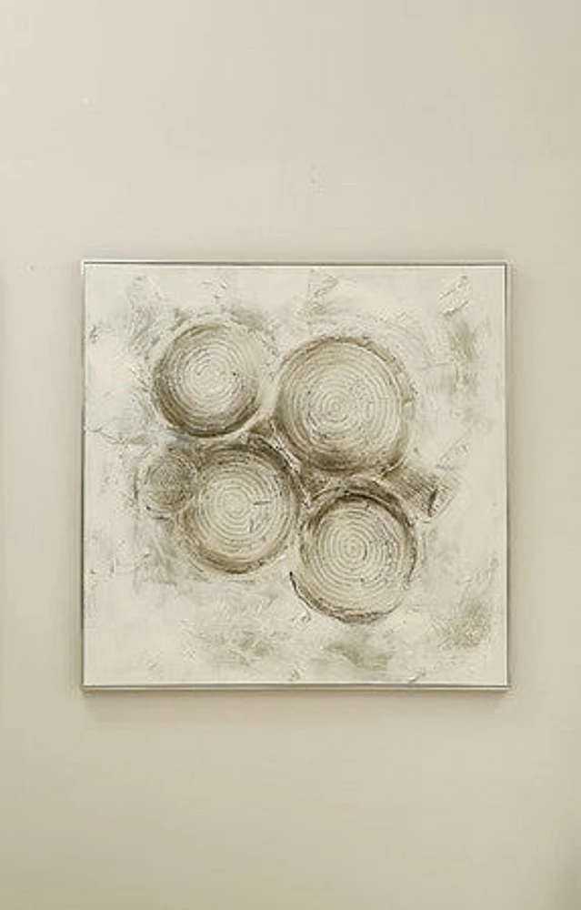 39" X 39" SILVER CIRCLE SILVER FOIL/SILVER FRAME