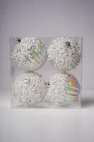 3" IRID BALL W/WHITE SILVER TOP