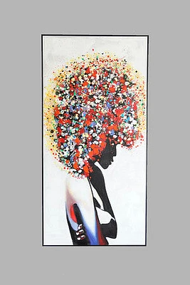 28" X 56"  LADY/BLACK FRAME