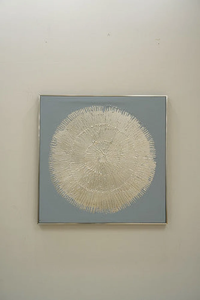 32" X 32" SILVER CIRCLE SILVER FOIL/SILVER FRAME