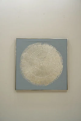 32" X 32" SILVER CIRCLE SILVER FOIL/SILVER FRAME