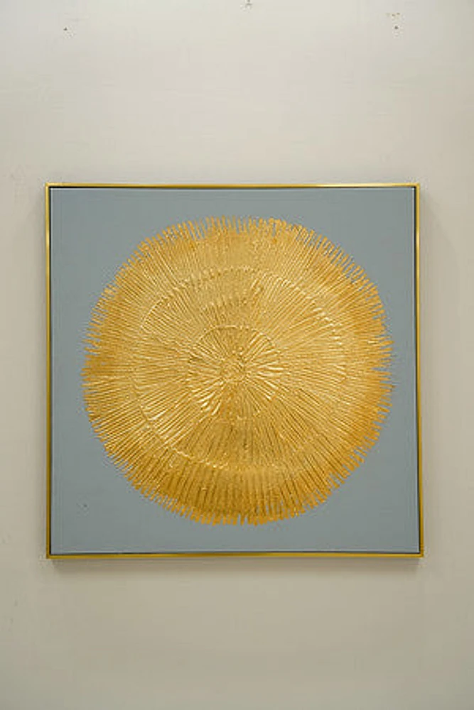 32" X 32" GOLD CIRCLE GOLD FOIL/GOLD FRAME