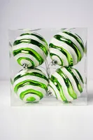 3"BALL GREEN/WHITE STRIPES