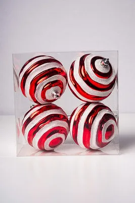 4"BALL RED/WHITE STRIPES