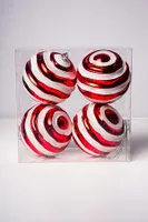 3"BALL RED/WHITE STRIPES