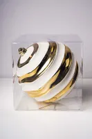 8"BALL GOLD/WHITE STRIPES