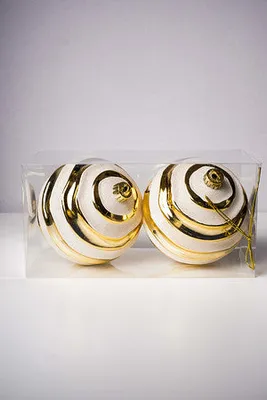 6"BALL GOLD/WHITE STRIPES