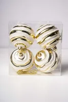 4"BALL GOLD/WHITE STRIPES