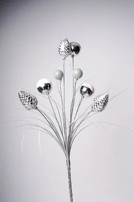 21" SILVER /WHITE BALLS SILVER CONE