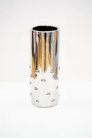 12"  Titanium Silver Vase