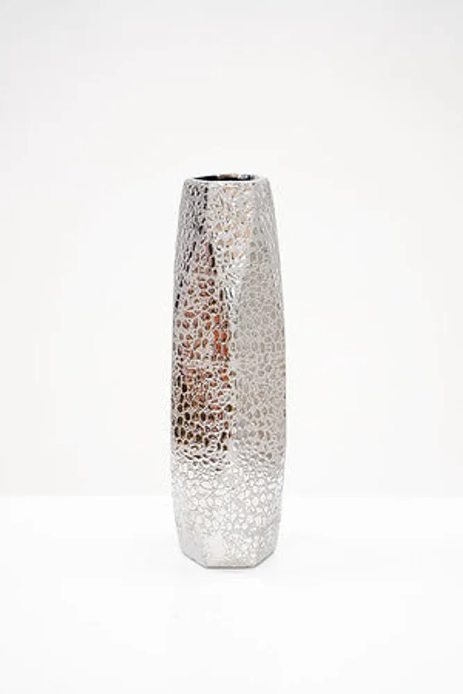 14" Vase Titanium Silver