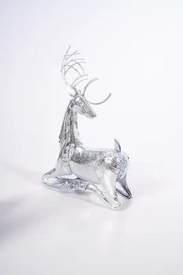 22" METAL DEER SILVER