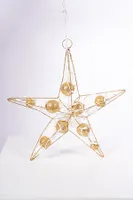 22" Wire Star W/Balls W/Plugs 50cm  35 Lights