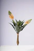 25" AGAVE PLANT W/ 2 FLOWERS GOLD/YELLOW