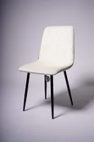 NINA CHAIR BLACK LEGS - LT. CREAM