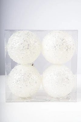 3" WHITE BALL W/GLITTER