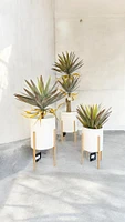 23" SQUARE METAL PLANTER WHITE LG