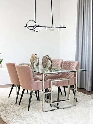 Combo 71" Dinning Table W/4  Jemma Chair -Blush