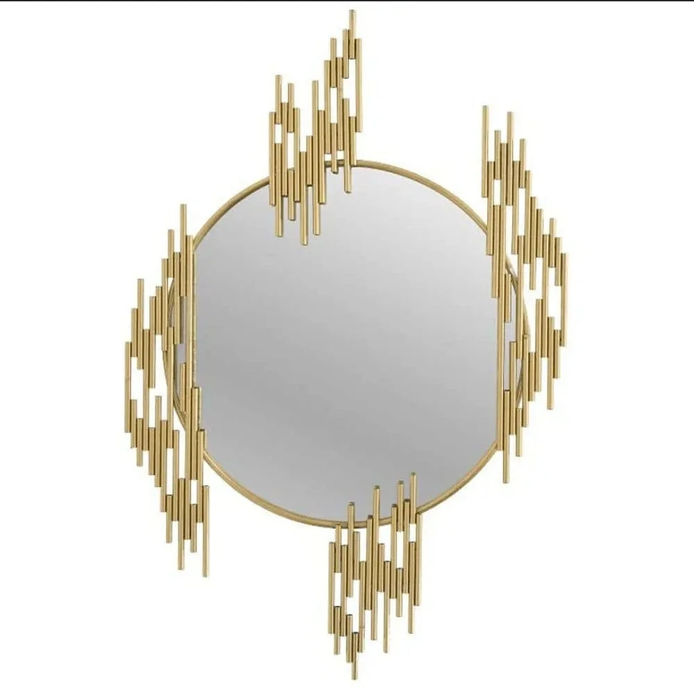 30" GOLD Round Cascade Mirror - Metalle Collection