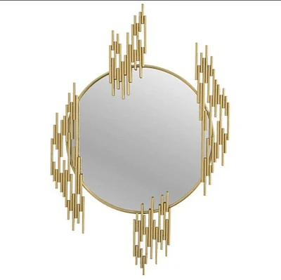 30" GOLD Round Cascade Mirror - Metalle Collection