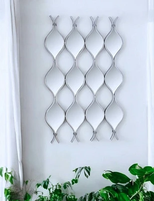 38" Silver Curvy Mirror set/4 - Metalle Collection