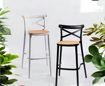 Tamara Bar Stool- Black/Cream