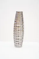 17"  Titanium Silver Vase