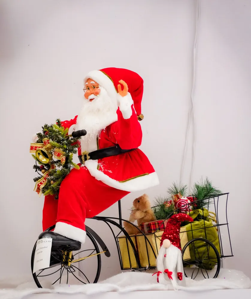 36" Santa on Tricycle - Cheerful Collection