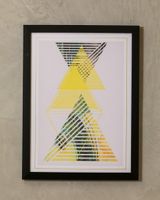 18" x 24" Yellow & Gray Triangle - Geo Wall Décor