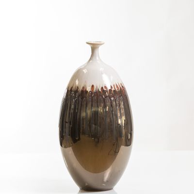 14"LG Oval Pot Vase- Smelten Collection