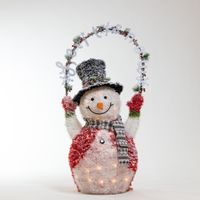 44" Tinsel Snowman w/ LED - Bright Collection