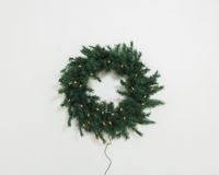 30" Artificial Pine Wreath- with 50 lites