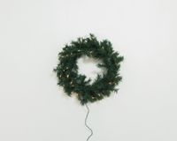 24" Artificial Pine Wreath- with 50 lites