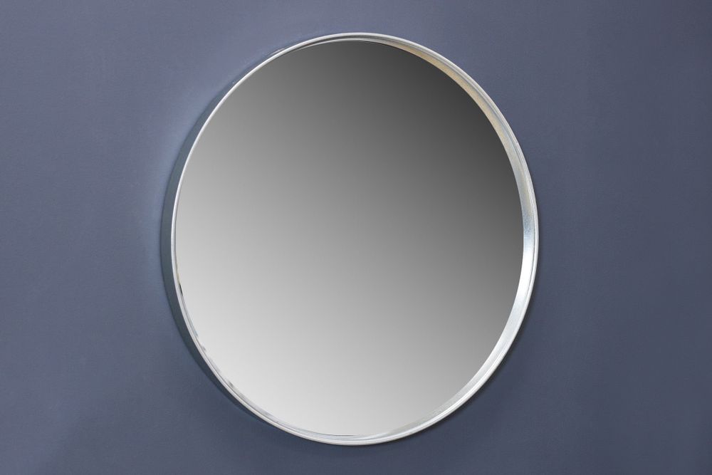 28" Silver Round Mirror - Metalle Collection