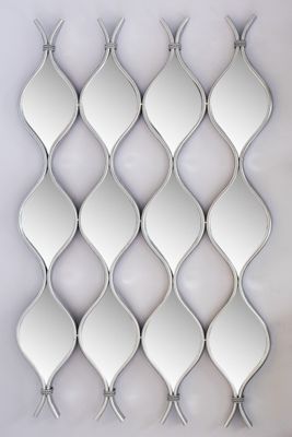 38" Silver Curvy Mirror set/4 - Metalle Collection