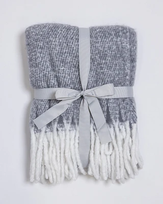 50"x 60" Fluffy Throw Blanket Gray/White