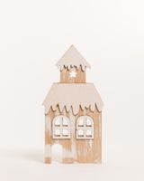 Wooden House w/Snow D 12" - Noël Collection