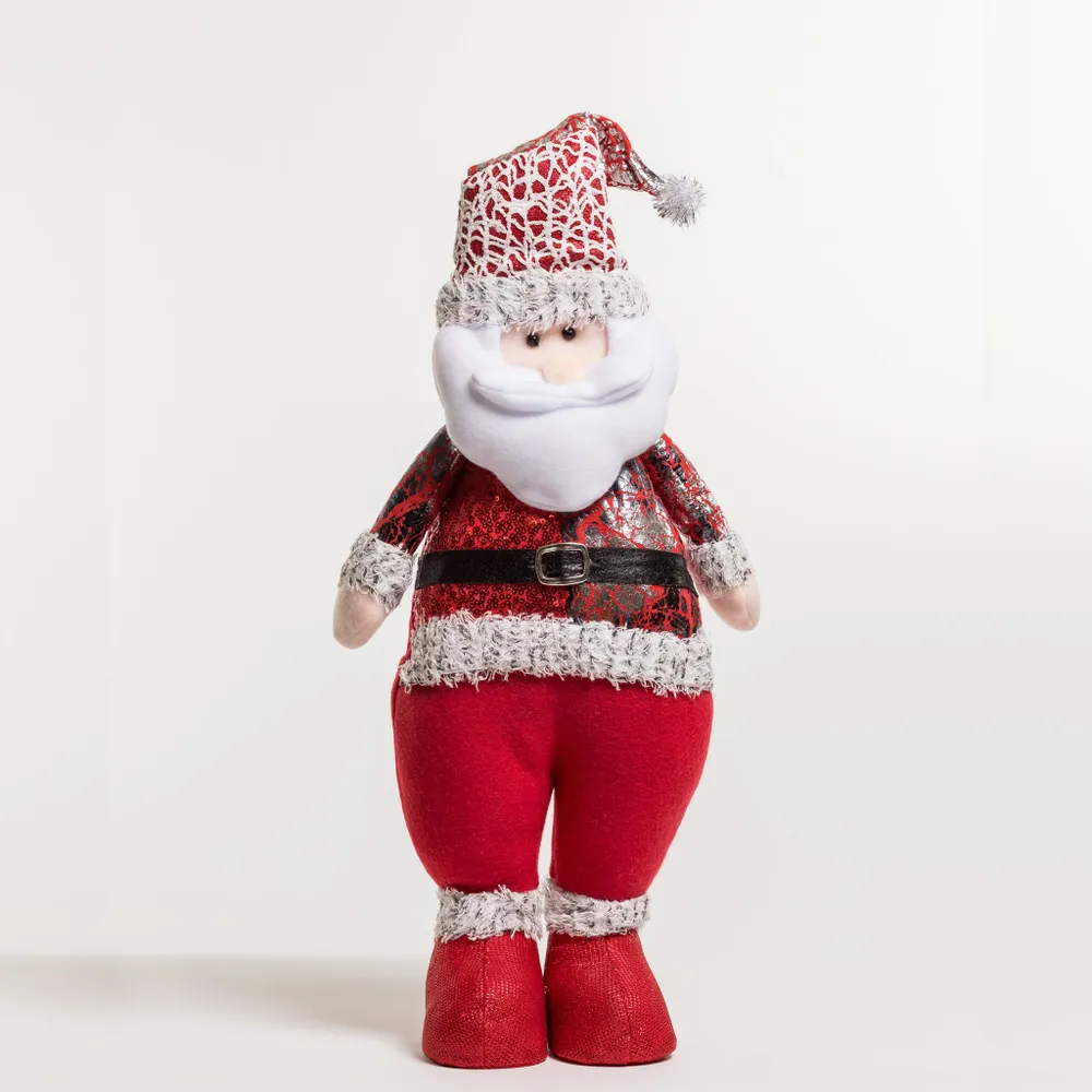 23" Red/Silver Standing Santa - Metallic Collection