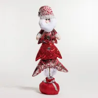 28" Red/Silver Santa in Xmas Tree Décor - Metallic Collection